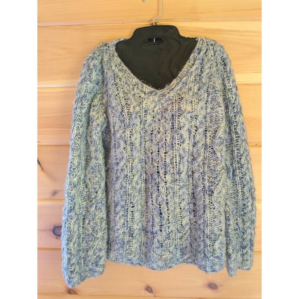 Peruvian Trading Co Cable Knit Sweater Women L Boho Cottagecore Oversized Chunky